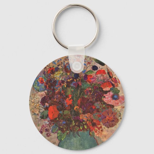 Turkse Vase door Odilon Redon,  bloemen Kunst Sleutelhanger (Voorkant)