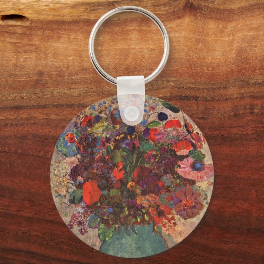 Turkse Vase door Odilon Redon,  bloemen Kunst Sleutelhanger (Voorkant)
