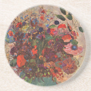 Turkse Vase door Odilon Redon,  bloemen Kunst Zandsteen Onderzetter