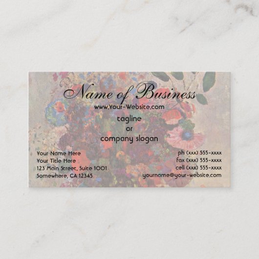 Turkse Vase door Odilon Redon Visitekaartje (Voorkant)