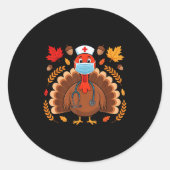 Turkse verpleegkundige Thanksgiving Topjes vrouwen Ronde Sticker (Voorkant)