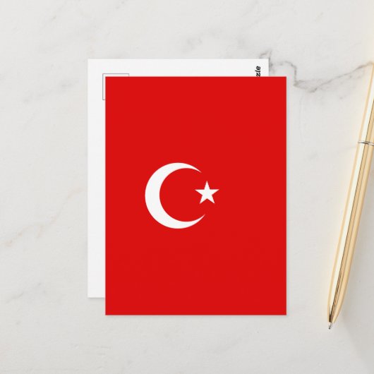 Turkse vlag briefkaart (Voorkant / Achterkant in situ)
