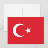 Turkse vlag briefkaart (Voorkant / Achterkant)