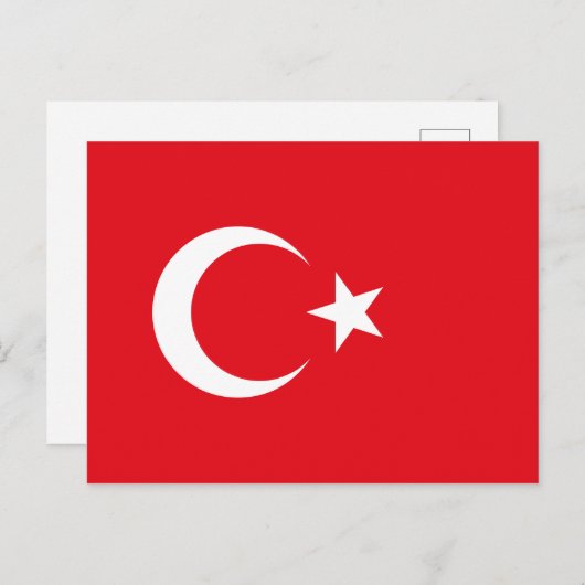 Turkse vlag briefkaart (Voorkant / Achterkant)