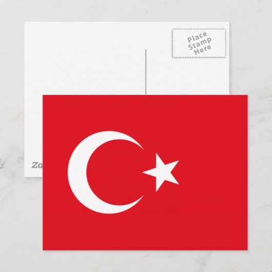 Turkse vlag briefkaart (Voorkant / Achterkant)