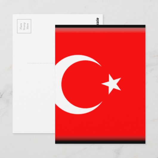 Turkse vlag briefkaart (Voorkant / Achterkant)