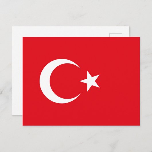 Turkse vlag briefkaart (Voorkant / Achterkant)