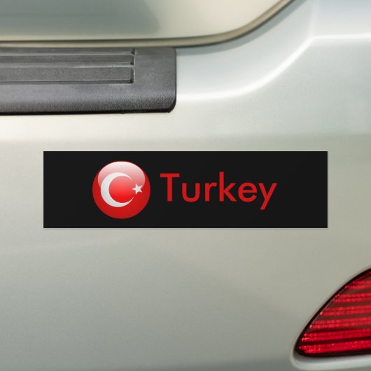 Turkse vlag bumpersticker (Op auto)