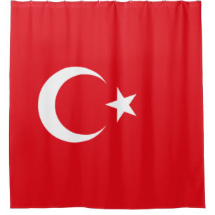 Turkse vlag douchegordijn