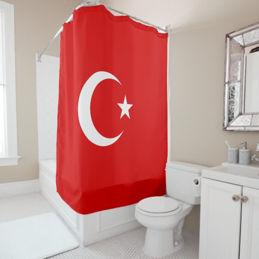Turkse vlag douchegordijn (In situ)