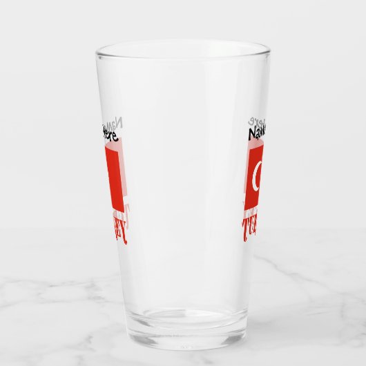 Turkse vlag en Turkije gepersonaliseerd Glas (Links)