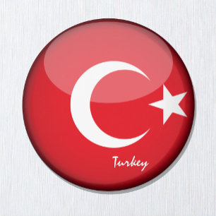 Turkse vlag en Turkije - reizen/sportfans Magneet