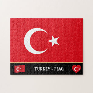 Turkse vlag en Turks land / Turkije Legpuzzel