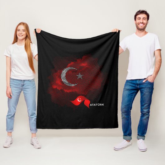 Turkse vlag fleece deken (In situ)