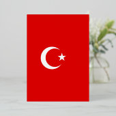 Turkse vlag folie uitnodiging (Staand Voorkant)