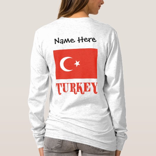 Turkse vlag gepersonaliseerd t-shirt (Achterkant)