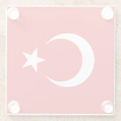 Turkse vlag glazen onderzetter (Achterkant)
