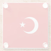 Turkse vlag glazen onderzetter (Achterkant)