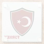 Turkse vlag glazen onderzetter (Achterkant)