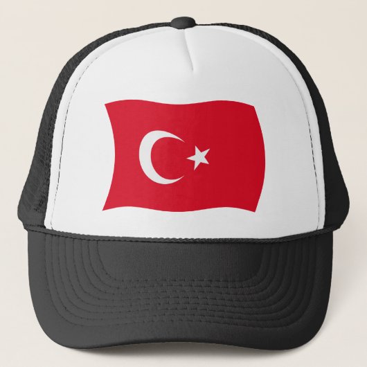 Turkse vlag hoed trucker pet (Voorkant)