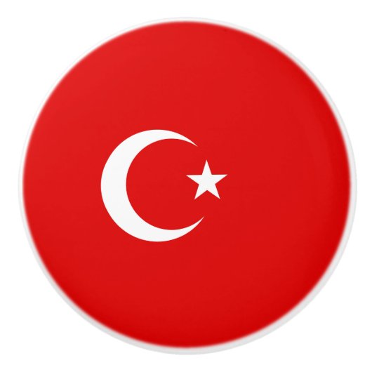 Turkse vlag keramische knop (Voorkant)