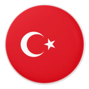 Turkse vlag keramische knop
