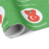 Turkse vlag kerst engel gepersonaliseerd cadeau cadeaupapier (Rol Hoek)