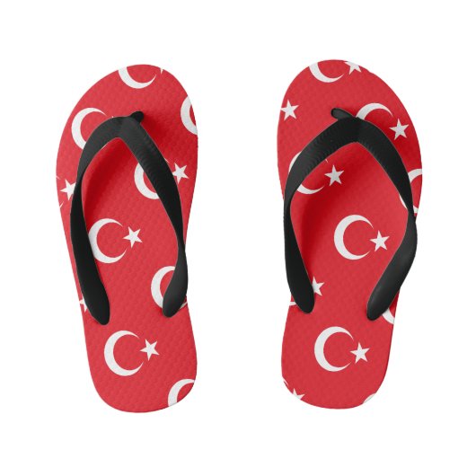 Turkse vlag kinder teenslippers (Voetbed)