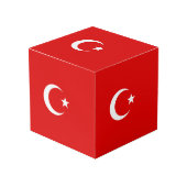 Turkse vlag kubus (Voorkant hoekig)