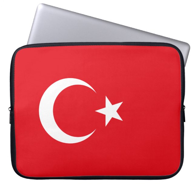 Turkse vlag laptop sleeve (Voorkant)