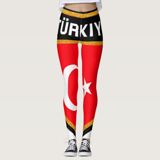 Turkse vlag leggings (Voorkant)