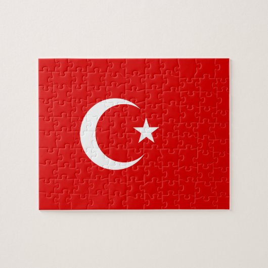 Turkse vlag legpuzzel (Horizontaal)