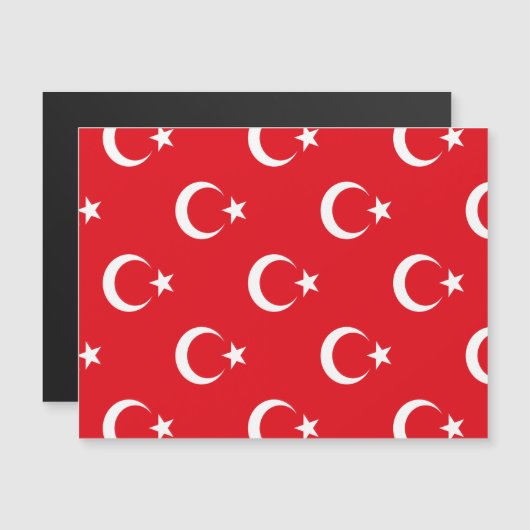 Turkse vlag magnetische uitnodiging (Voorkant / Achterkant)