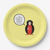 Turkse vlag met mevrouw Penguin Papieren Bordje (Voorkant)