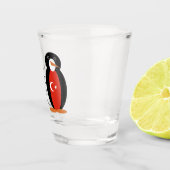 Turkse vlag met mevrouw Penguin Shot Glass Shot Glas (Rechts)