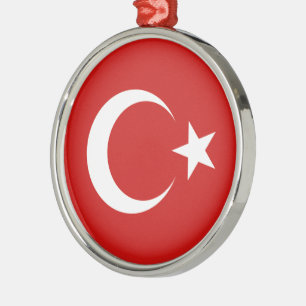 Turkse vlag metalen ornament