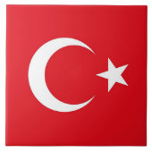 Turkse vlag op Tile Tegeltje (Voorkant)