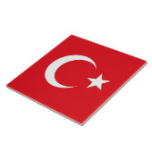 Turkse vlag op Tile Tegeltje (Zijkant)