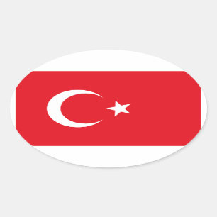 Turkse vlag Oval Sticker