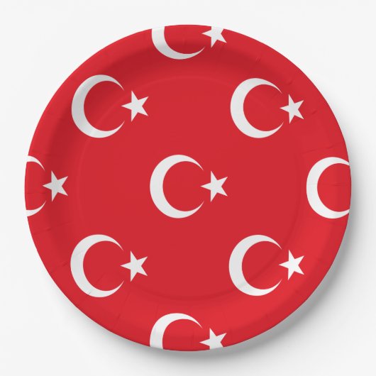 Turkse vlag papieren bordje (Voorkant)