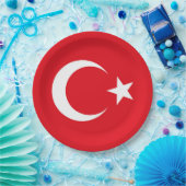 Turkse vlag papieren bordje (Feest)