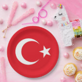Turkse vlag papieren bordje (Feest)