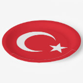 Turkse vlag papieren bordje (Gekanteld)