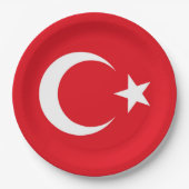 Turkse vlag papieren bordje (Voorkant)