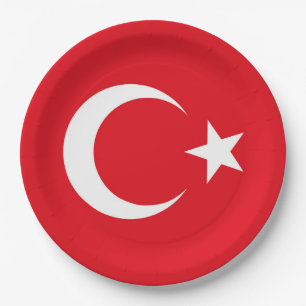 Turkse vlag papieren bordje