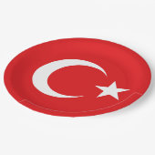 Turkse vlag papieren bordje (Gekanteld)