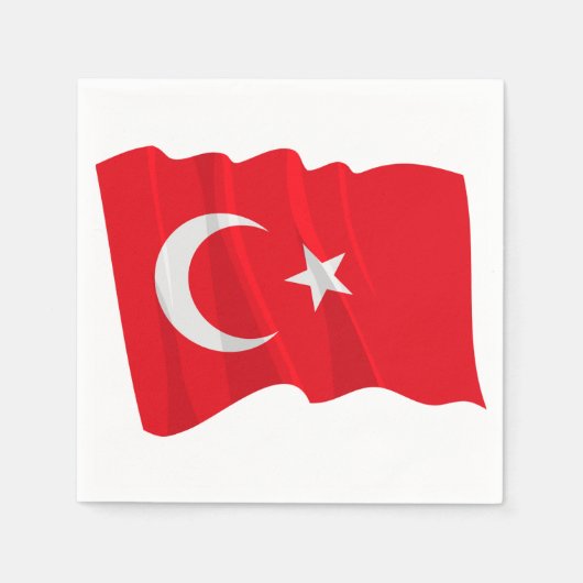 Turkse vlag papieren servetten (Voorkant)