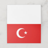 Turkse vlag plaatskaartje (Buitenkant ongevouwen)
