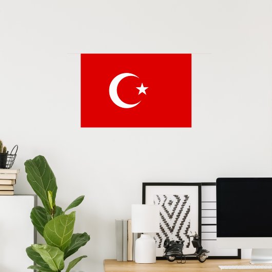 Turkse vlag poster (Thuiskantoor)