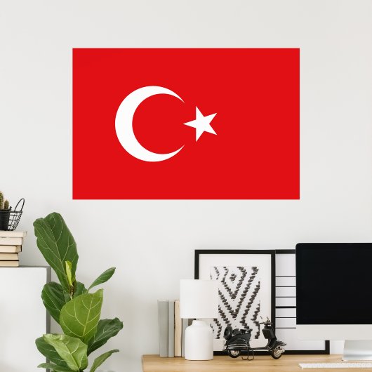 Turkse vlag poster (Thuiskantoor)